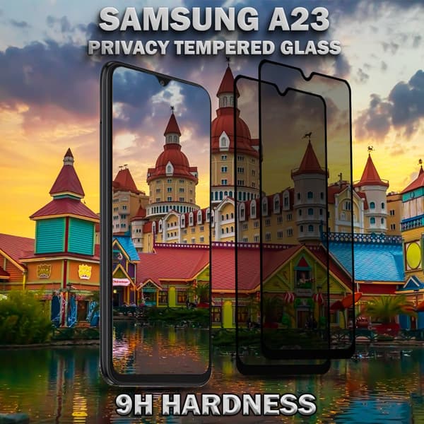 2-Pack Privacy Skärmskydd For Samsung A23 - Härdat Glas 9H - Super Kvalitet 3D
