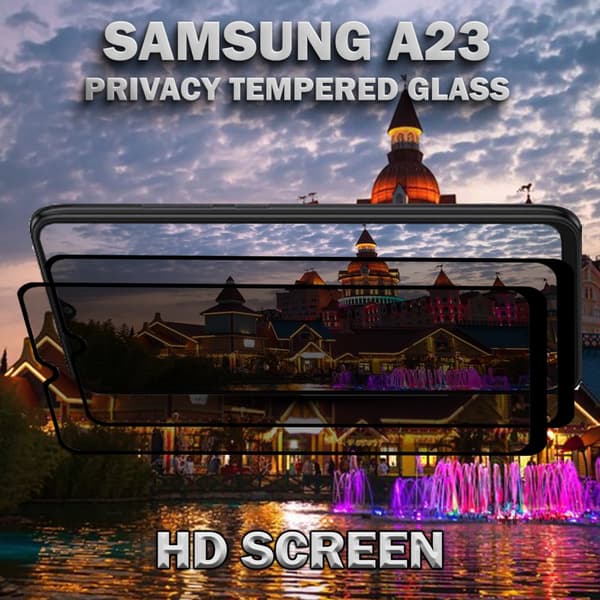 2-Pack Privacy Skärmskydd For Samsung A23 - Härdat Glas 9H - Super Kvalitet 3D