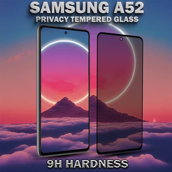 1-Pack Privacy Skärmskydd For Samsung A52 - Härdat Glas 9H - Super Kvalitet 3D