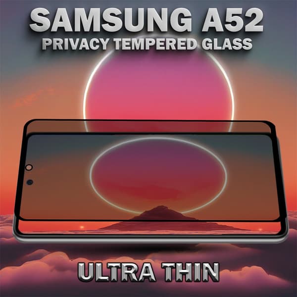 1-Pack Privacy Skärmskydd For Samsung A52 - Härdat Glas 9H - Super Kvalitet 3D