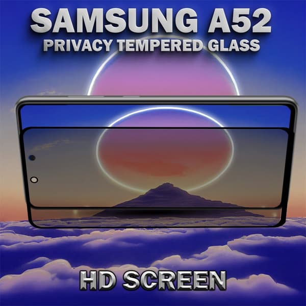 1-Pack Privacy Skärmskydd For Samsung A52 - Härdat Glas 9H - Super Kvalitet 3D