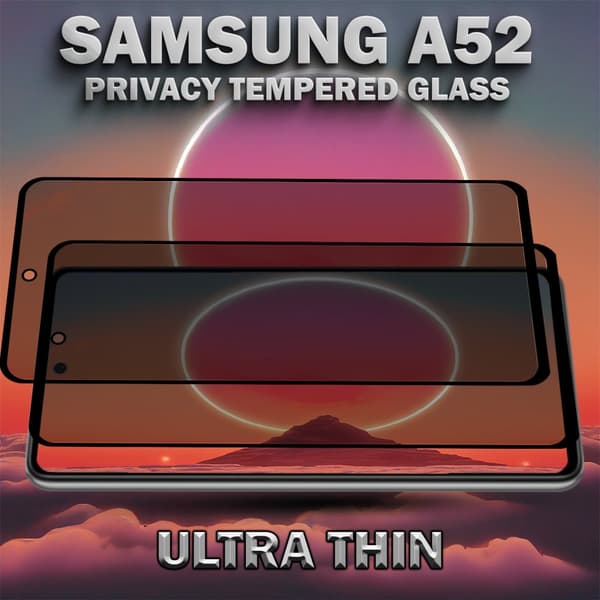2-Pack Privacy Skärmskydd For Samsung A52 - Härdat Glas 9H - Super Kvalitet 3D