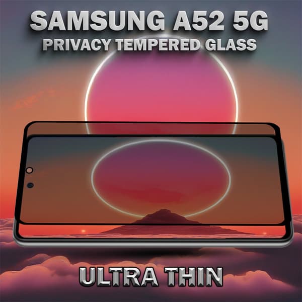 1-Pack Privacy Skärmskydd For Samsung A52 (5G) - Härdat Glas 9H - Super Kvalitet 3D