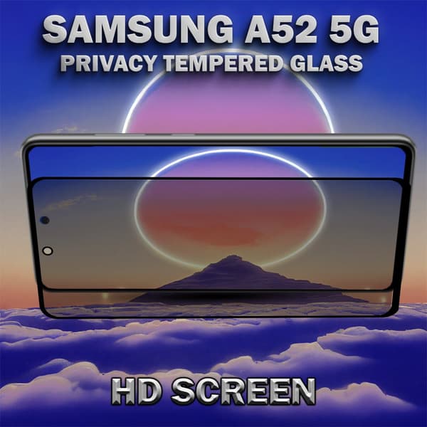 1-Pack Privacy Skärmskydd For Samsung A52 (5G) - Härdat Glas 9H - Super Kvalitet 3D