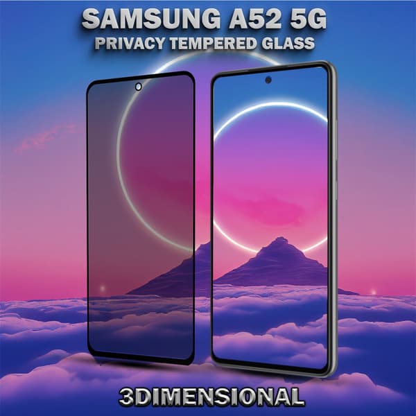 1-Pack Privacy Skärmskydd For Samsung A52 (5G) - Härdat Glas 9H - Super Kvalitet 3D