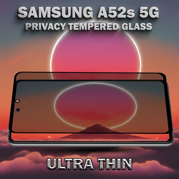 1-Pack Privacy Skärmskydd For Samsung A52S (5G) - Härdat Glas 9H - Super Kvalitet 3D