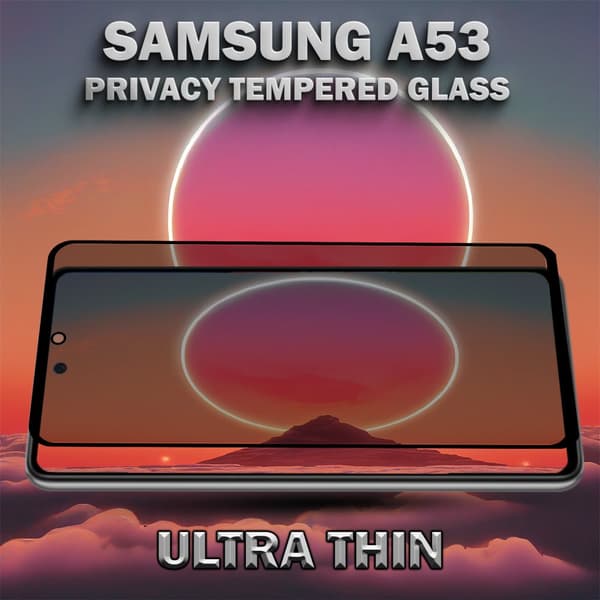 1-Pack Privacy Skärmskydd For Samsung A53 - Härdat Glas 9H - Super Kvalitet 3D