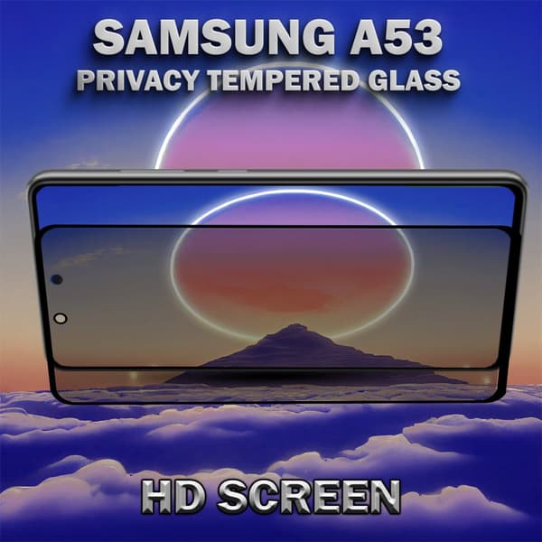 1-Pack Privacy Skärmskydd For Samsung A53 - Härdat Glas 9H - Super Kvalitet 3D