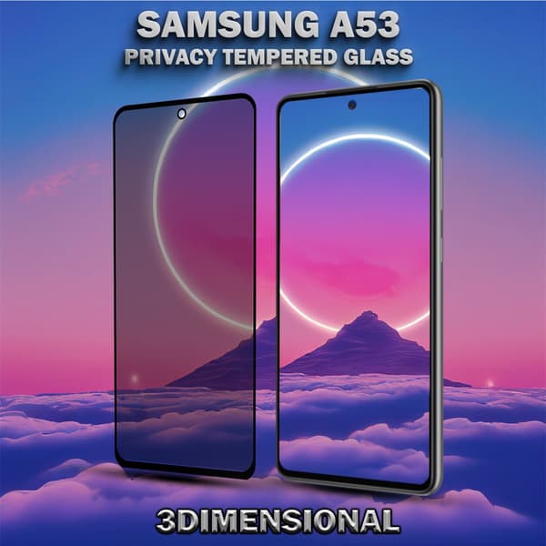 1-Pack Privacy Skärmskydd For Samsung A53 - Härdat Glas 9H - Super Kvalitet 3D
