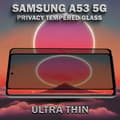 Miniatyrbild 4 av 6: 1-Pack Privacy Skärmskydd For Samsung A53 (5G) - Härdat Glas 9H - Super Kvalitet 3D
