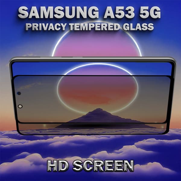 1-Pack Privacy Skärmskydd For Samsung A53 (5G) - Härdat Glas 9H - Super Kvalitet 3D