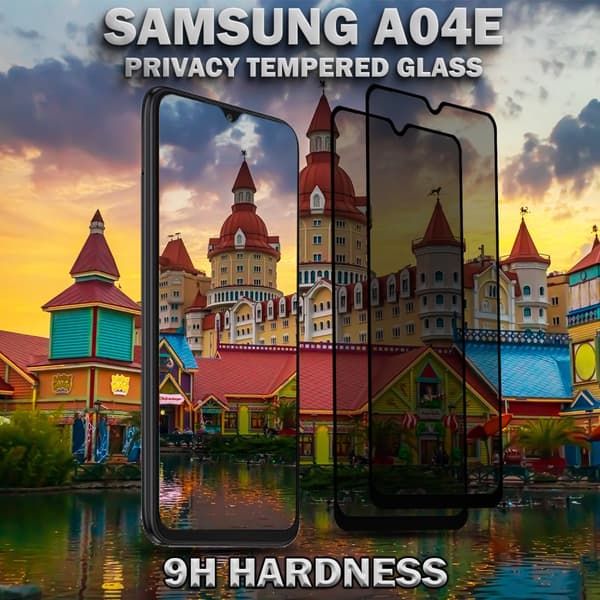 2-Pack Privacy Skärmskydd For Samsung A04E - Härdat Glas 9H - Super Kvalitet 3D
