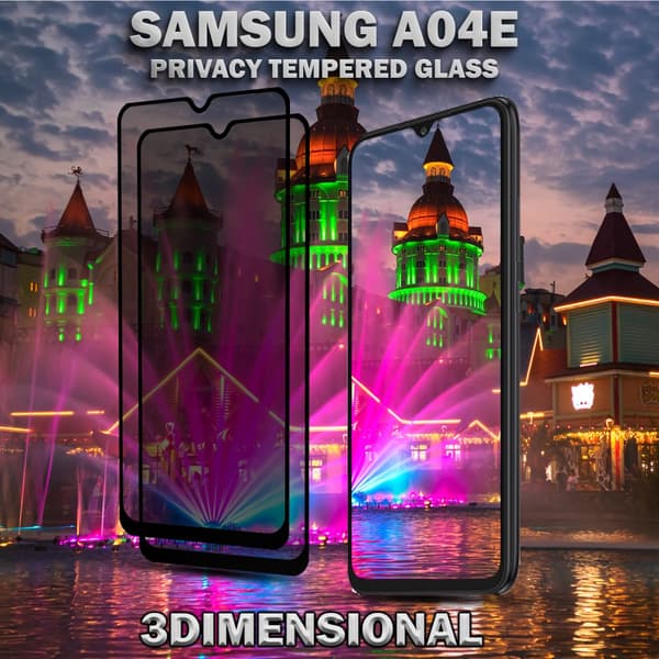 2-Pack Privacy Skärmskydd For Samsung A04E - Härdat Glas 9H - Super Kvalitet 3D