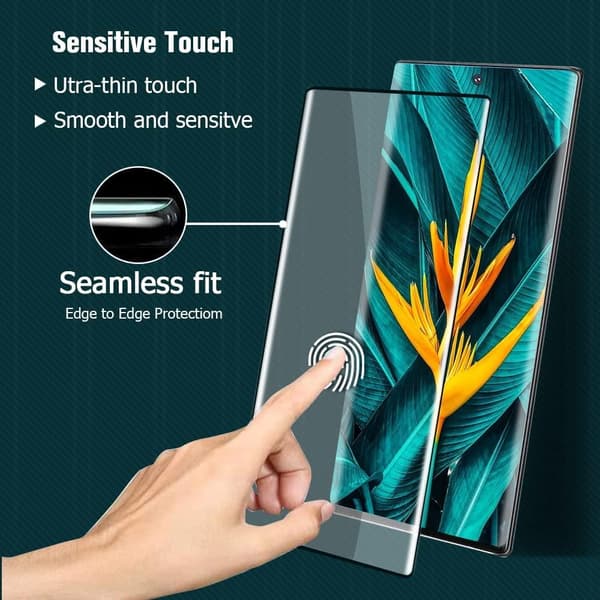 3X Herdet glassdeksel Samsung S23 Ultra Full Fit, fingeravtrykk