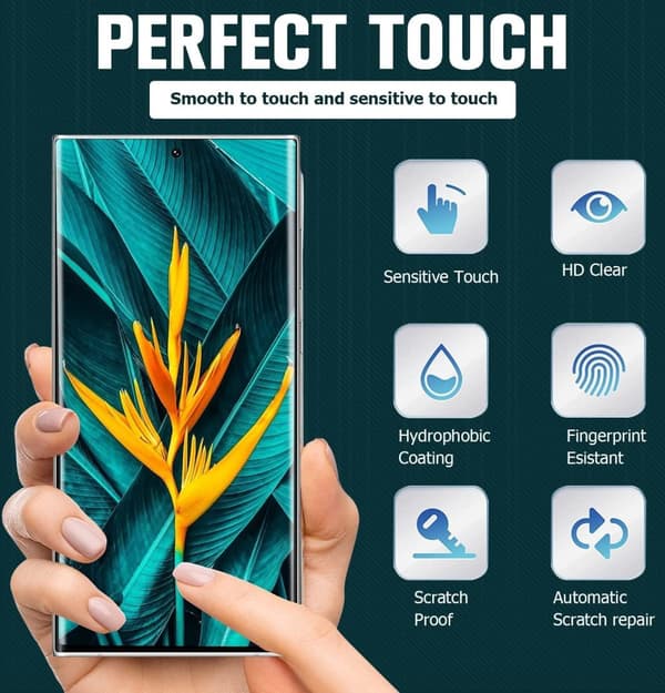 3X Herdet glassdeksel Samsung S23 Ultra Full Fit, fingeravtrykk
