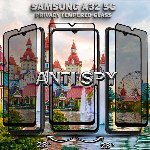 1-Pack Privacy Skärmskydd For Samsung A32 5G - Härdat Glas 9H - Super Kvalitet 3D
