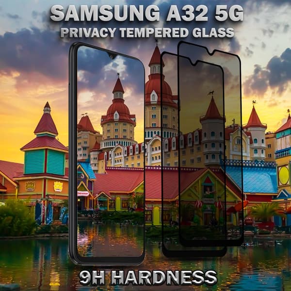 2-Pack Privacy Skärmskydd For Samsung A32 5G - Härdat Glas 9H - Super Kvalitet 3D