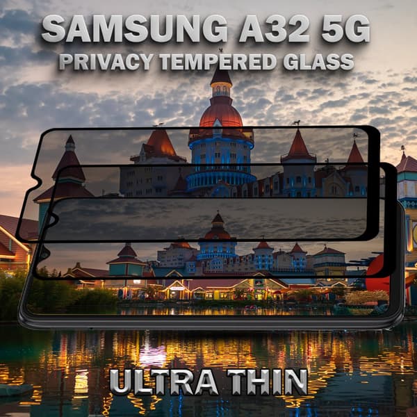 2-Pack Privacy Skärmskydd For Samsung A32 5G - Härdat Glas 9H - Super Kvalitet 3D