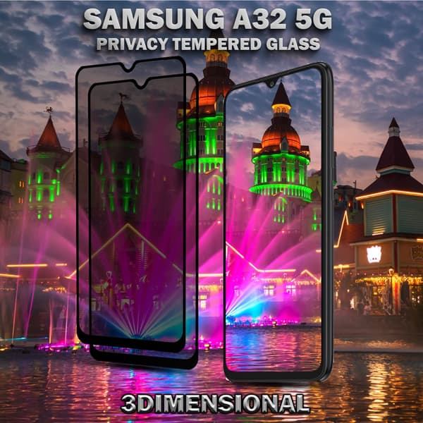 2-Pack Privacy Skärmskydd For Samsung A32 5G - Härdat Glas 9H - Super Kvalitet 3D