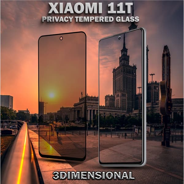 1-Pack Privacy Skärmskydd For Xiaomi 11T - Härdat Glas 9H - Super Kvalitet 3D