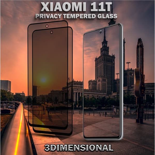 2-Pack Privacy Skärmskydd For Xiaomi 11T - Härdat Glas 9H - Super Kvalitet 3D