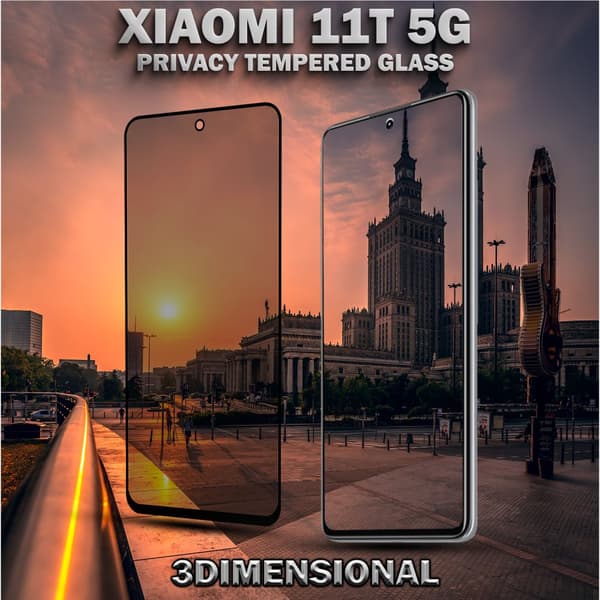 1-Pack Privacy Skärmskydd For Xiaomi 11T (5G) - Härdat Glas 9H - Super Kvalitet 3D