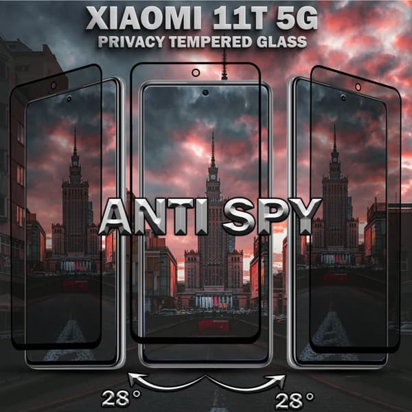 1-Pack Privacy Skärmskydd For Xiaomi 11T (5G) - Härdat Glas 9H - Super Kvalitet 3D