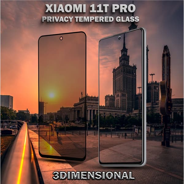 1-Pack Privacy Skärmskydd For Xiaomi 11T Pro - Härdat Glas 9H - Super Kvalitet 3D