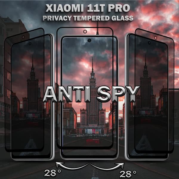 2-Pack Privacy Skärmskydd For Xiaomi 11T Pro - Härdat Glas 9H - Super Kvalitet 3D