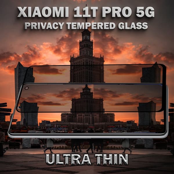 1-Pack Privacy Skärmskydd For Xiaomi 11T Pro (5G) - Härdat Glas 9H - Super Kvalitet 3D
