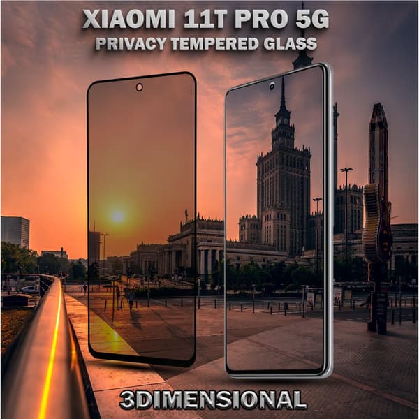1-Pack Privacy Skärmskydd For Xiaomi 11T Pro (5G) - Härdat Glas 9H - Super Kvalitet 3D