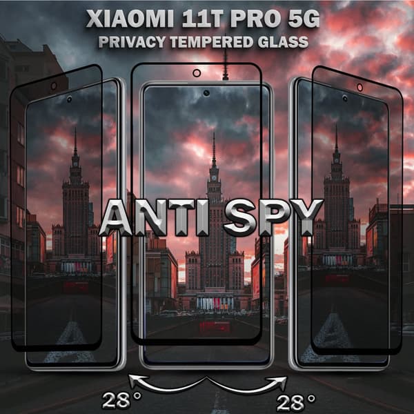 1-Pack Privacy Skärmskydd For Xiaomi 11T Pro (5G) - Härdat Glas 9H - Super Kvalitet 3D