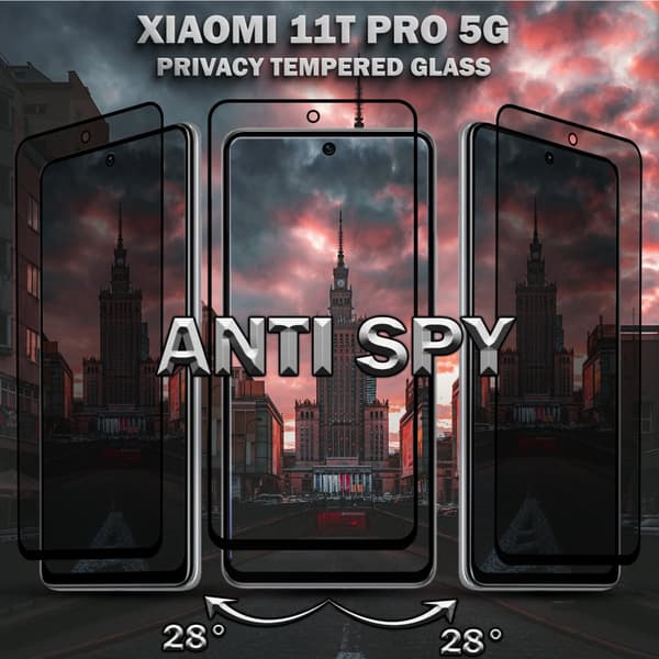 2-Pack Privacy Skärmskydd For Xiaomi 11T Pro (5G) - Härdat Glas 9H - Super Kvalitet 3D