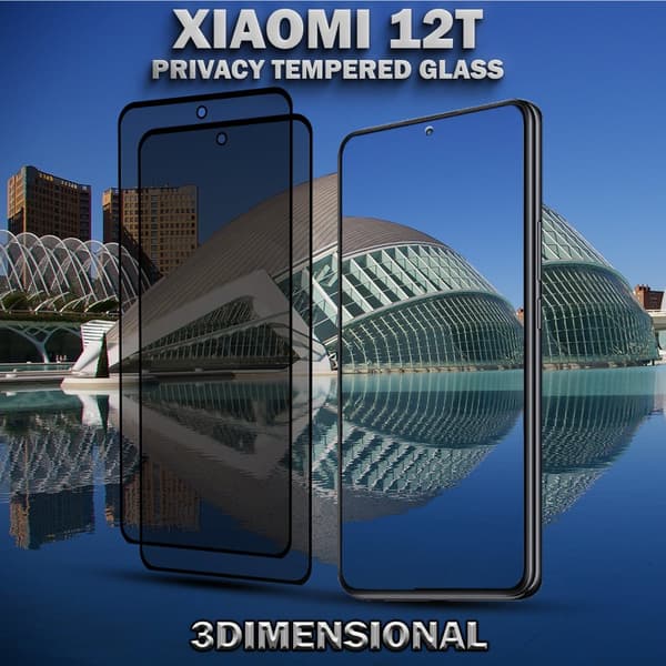2-Pack Privacy Skärmskydd For Xiaomi 12T - Härdat Glas 9H - Super Kvalitet 3D