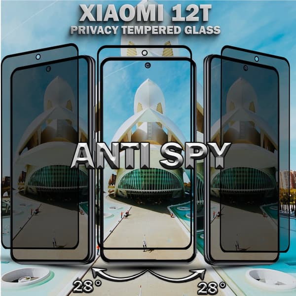 2-Pack Privacy Skärmskydd For Xiaomi 12T - Härdat Glas 9H - Super Kvalitet 3D