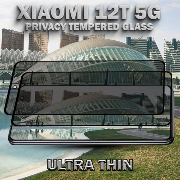 2-Pack Privacy Skärmskydd For Xiaomi 12T (5G) - Härdat Glas 9H - Super Kvalitet 3D