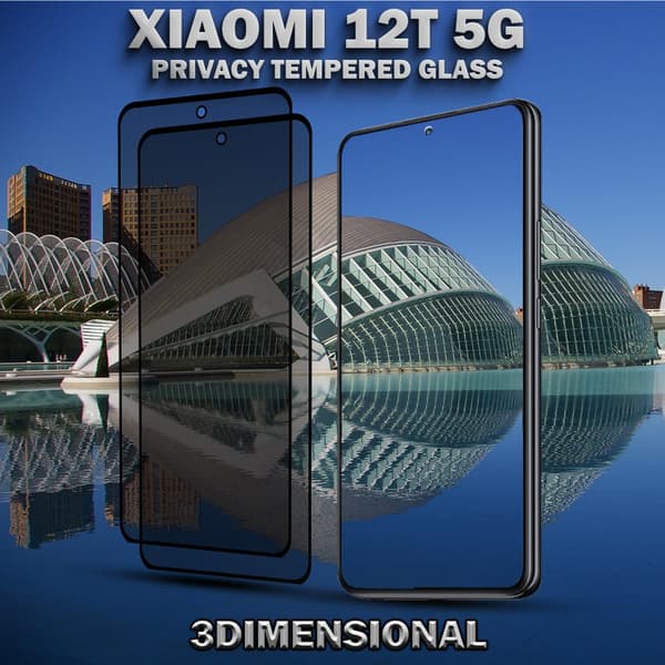 2-Pack Privacy Skärmskydd For Xiaomi 12T (5G) - Härdat Glas 9H - Super Kvalitet 3D