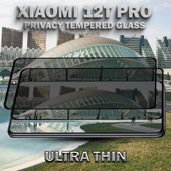 2-Pack Privacy Skärmskydd For Xiaomi 12T Pro - Härdat Glas 9H - Super Kvalitet 3D