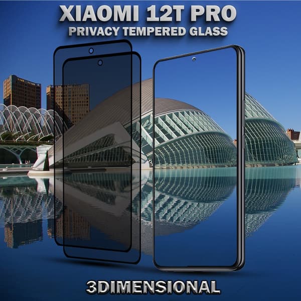 2-Pack Privacy Skärmskydd For Xiaomi 12T Pro - Härdat Glas 9H - Super Kvalitet 3D