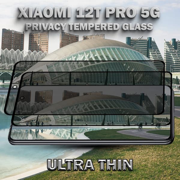 2-Pack Privacy Skärmskydd For Xiaomi 12T Pro (5G) - Härdat Glas 9H - Super Kvalitet 3D