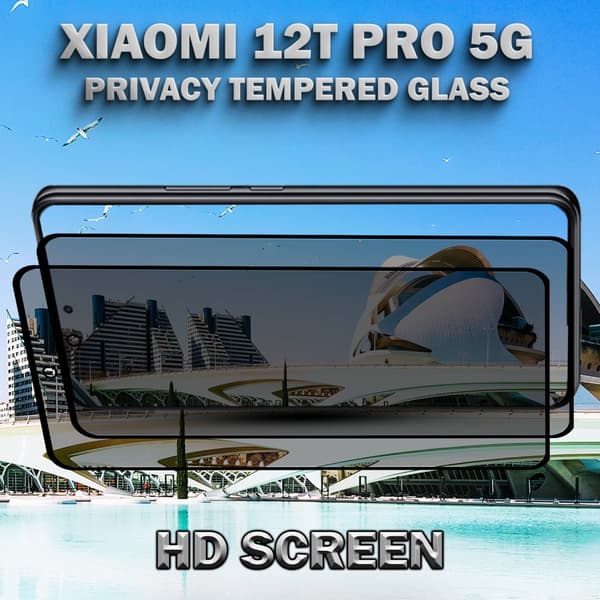 2-Pack Privacy Skärmskydd For Xiaomi 12T Pro (5G) - Härdat Glas 9H - Super Kvalitet 3D