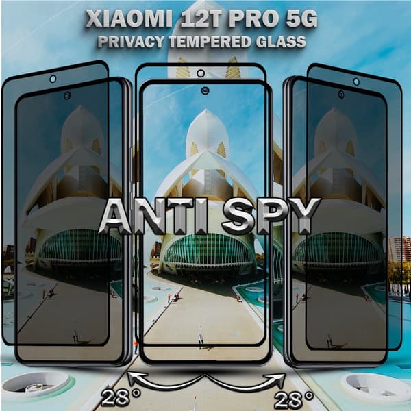 2-Pack Privacy Skärmskydd For Xiaomi 12T Pro (5G) - Härdat Glas 9H - Super Kvalitet 3D
