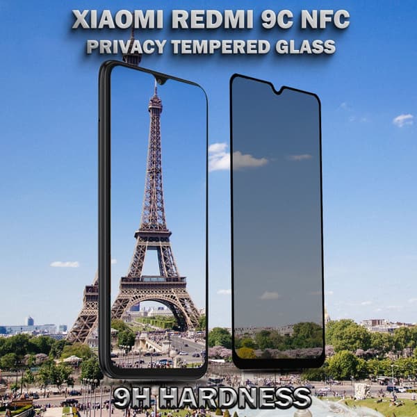 1-Pack Privacy Skärmskydd For Xiaomi  Redmi 9C NFC - Härdat Glas 9H - Super Kvalitet 3D