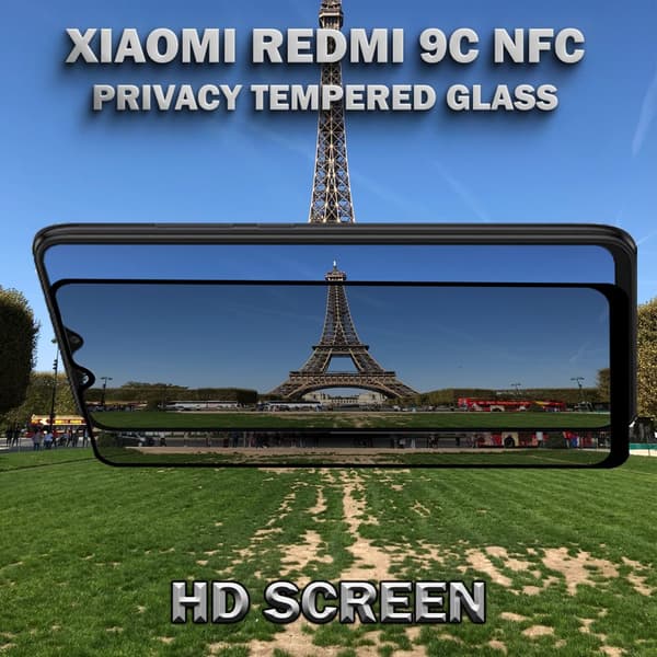 1-Pack Privacy Skärmskydd For Xiaomi  Redmi 9C NFC - Härdat Glas 9H - Super Kvalitet 3D