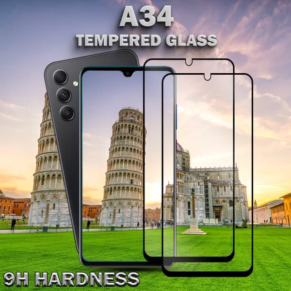2-Pack Samsung Galaxy A34 - 9H Härdat Glass - 3D Super Kvalitet