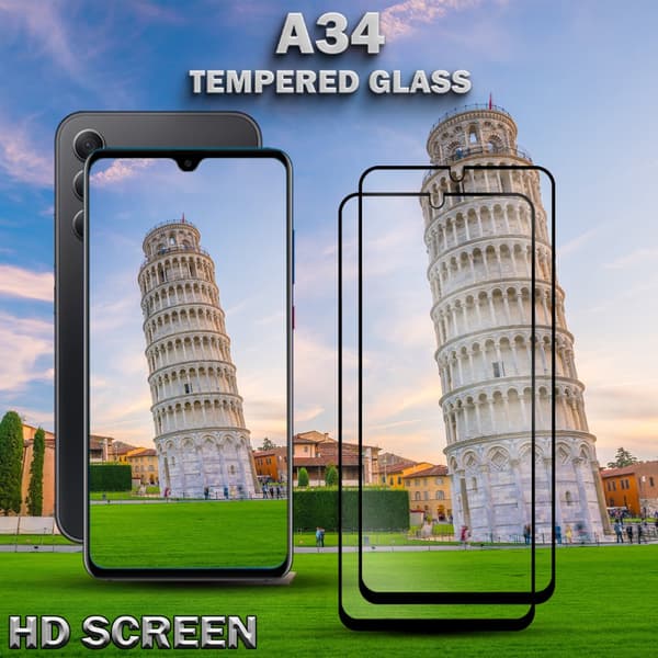 2-Pack Samsung Galaxy A34 - 9H Härdat Glass - 3D Super Kvalitet