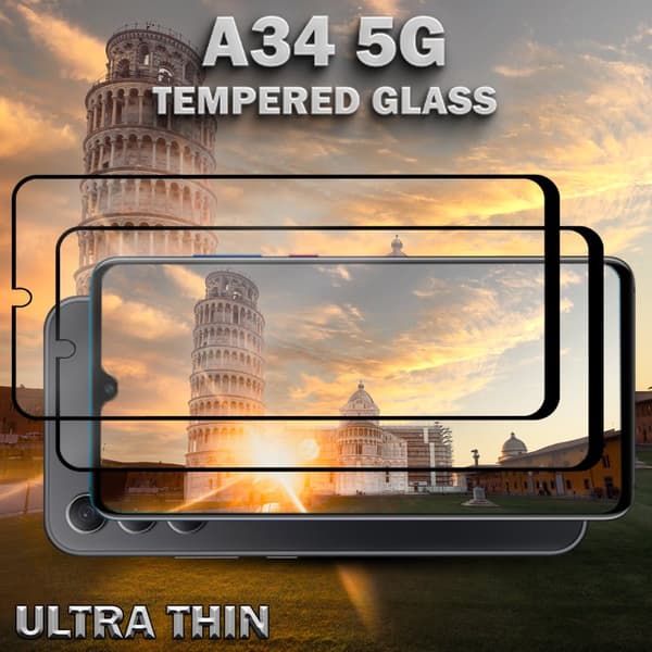 2-Pack Samsung Galaxy A34 (5G) - 9H Härdat Glass - 3D Super Kvalitet