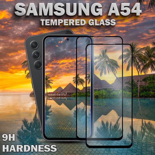 2-Pack Samsung Galaxy A54 - Härdat Glas 9H - Super Kvalitet 3D Skärmskydd