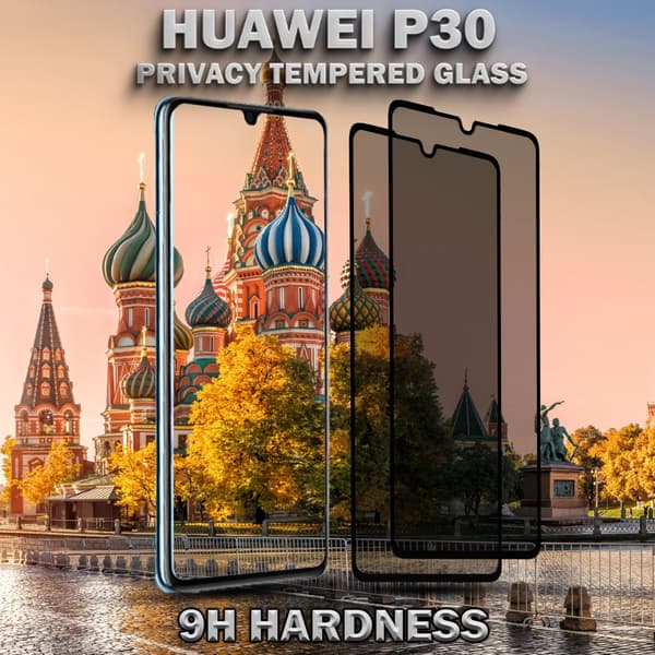 2-Pack Privacy Skärmskydd For Huawei P30 - Härdat Glas 9H - Super Kvalitet 3D