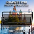 Miniatyrbild 5 av 6: 2-Pack Privacy Skärmskydd For Huawei P30 - Härdat Glas 9H - Super Kvalitet 3D